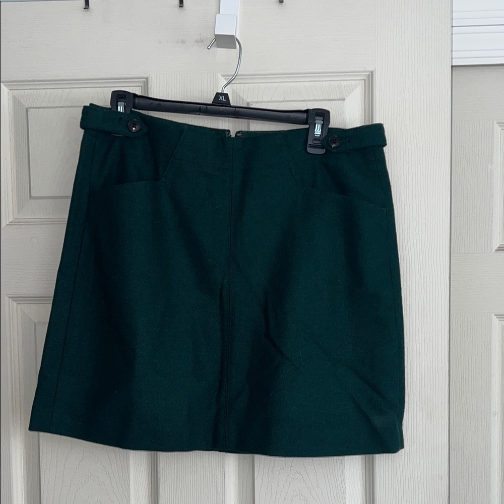 Madewell Dark Green Wool Mini Skirt